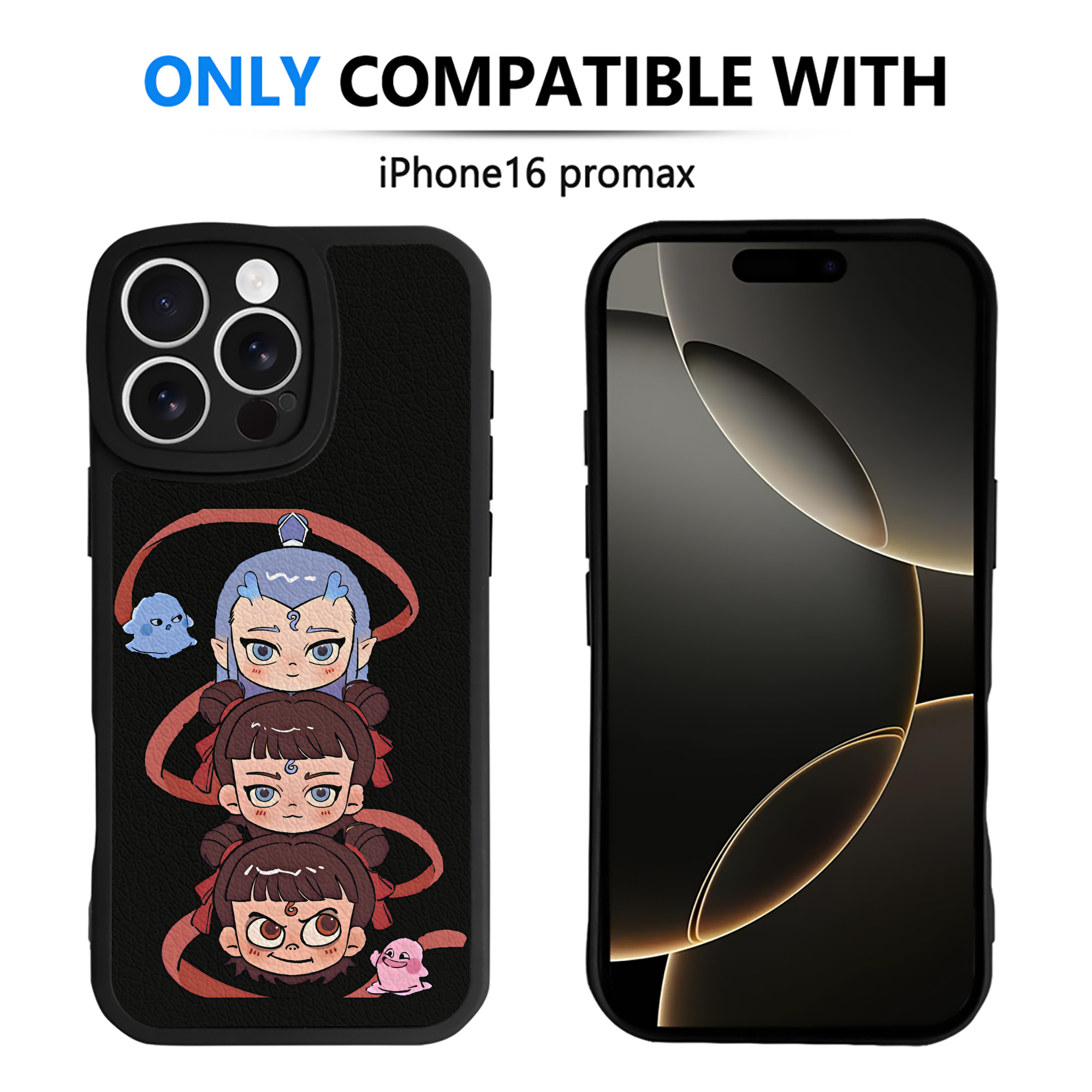（画像用） Ne Zha 2 ナタ 魔童の大暴れ 【iPhone 16シリーズ対応】シリコンスマホケース（レザー調） 材質：シリコン